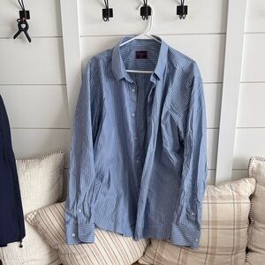 UNTUCKit Blue and White Striped Shirt